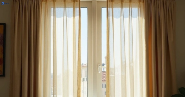 Dusty and dull curtains in lake-wendouree-vic before steam cleaning
